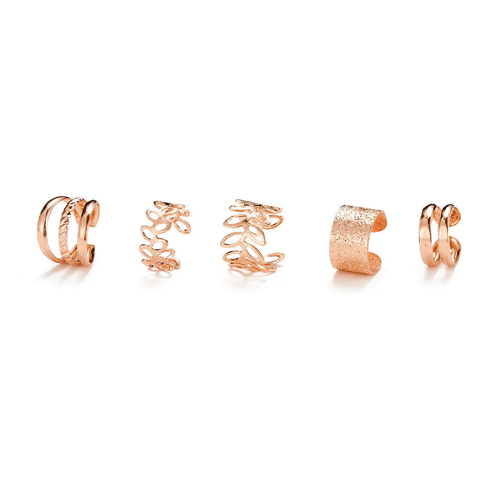 PetalArc™ 5-Piece Ear Cuff & Hoop Set
