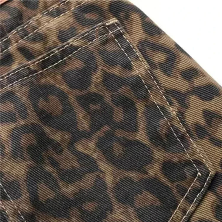 Savannah Leopard Straight Jeans