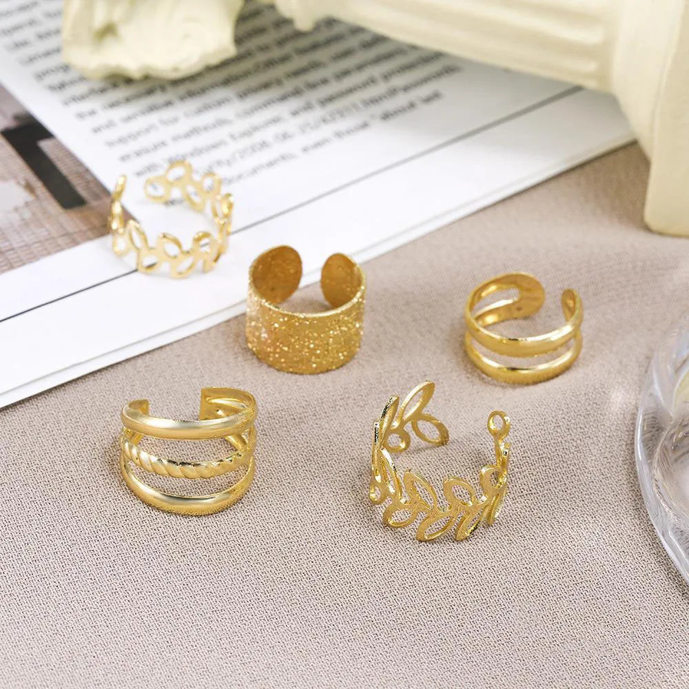 PetalArc™ 5-Piece Ear Cuff & Hoop Set