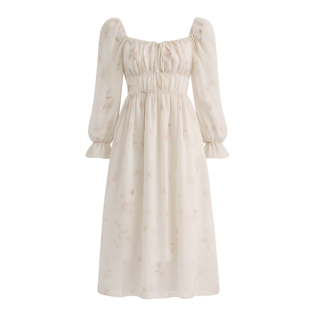 SereneBloom™ Ruched Midi Dress