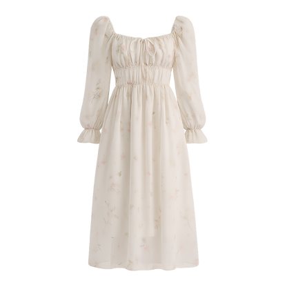 SereneBloom™ Ruched Midi Dress