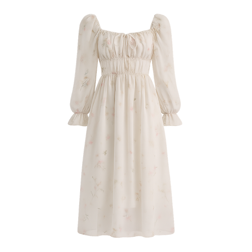 SereneBloom™ Ruched Midi Dress