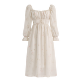 SereneBloom™ Ruched Midi Dress