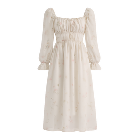 SereneBloom™ Ruched Midi Dress