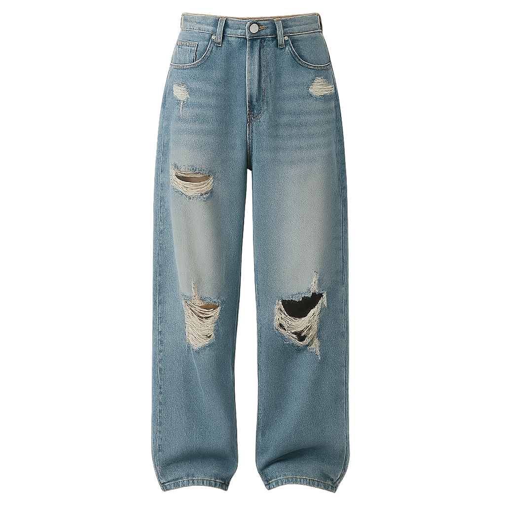 MetroEdge™ Distressed Wide-Leg Jeans