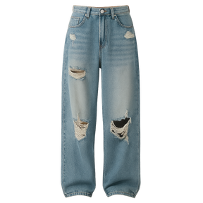 MetroEdge™ Distressed Wide-Leg Jeans