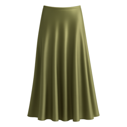 LustreFlow™ Satin Midi Skirt