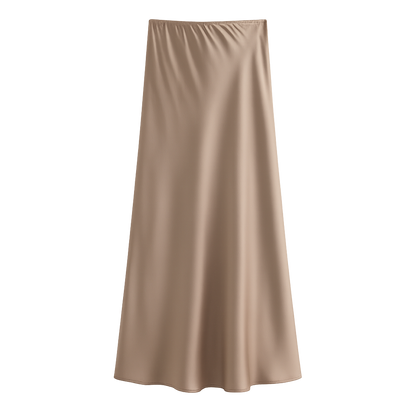 LustreFlow™ Satin Midi Skirt