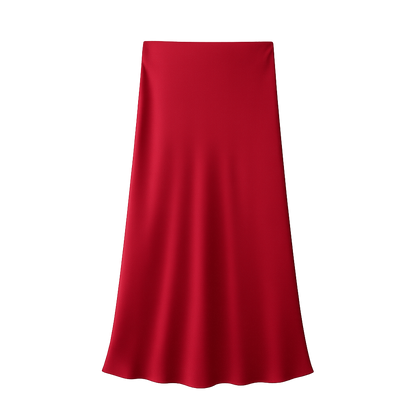 LustreFlow™ Satin Midi Skirt