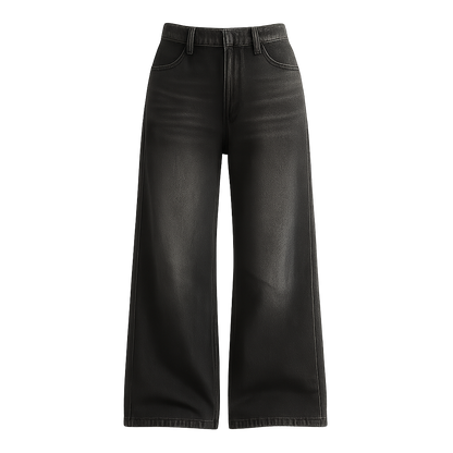 Sculpted Silhouette Wide‑Leg Jeans