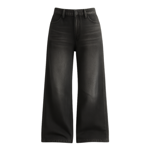 Sculpted Silhouette Wide‑Leg Jeans