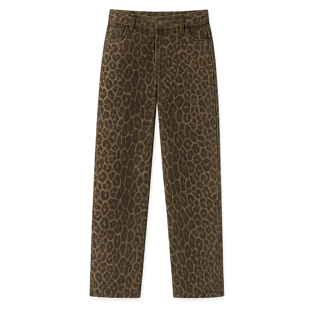Savannah Leopard Straight Jeans
