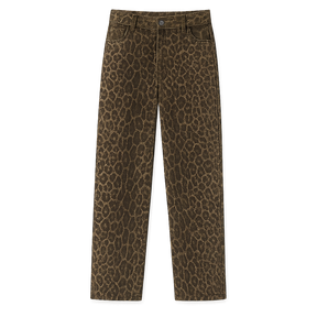 Savannah Leopard Straight Jeans