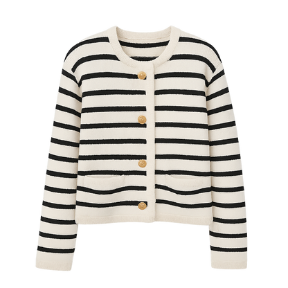 MetroStripe™ Button-Front Knit Cardigan