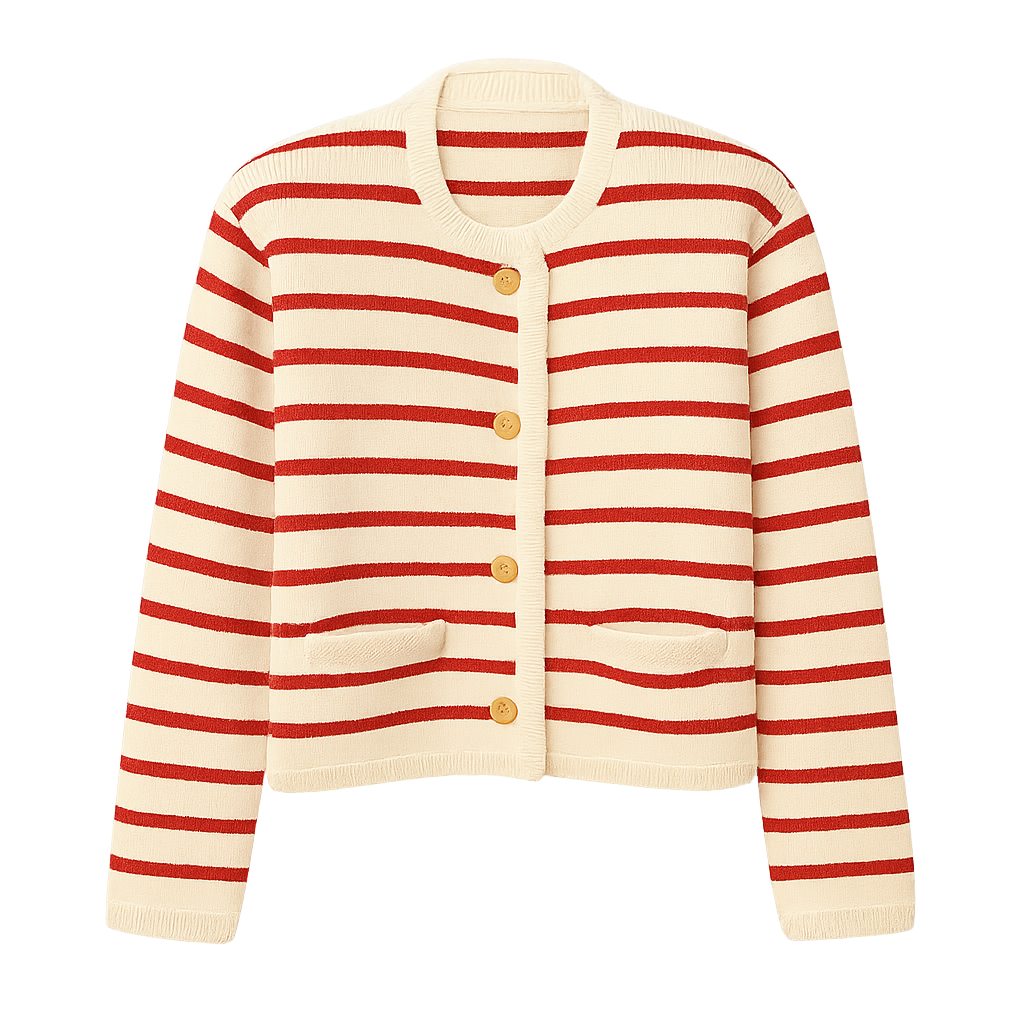 MetroStripe™ Button-Front Knit Cardigan