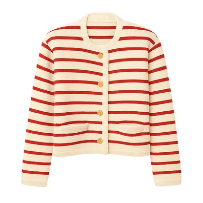 MetroStripe™ Button-Front Knit Cardigan