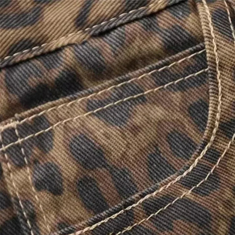 Savannah Leopard Straight Jeans