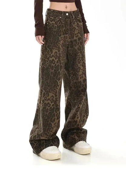 Savannah Leopard Straight Jeans