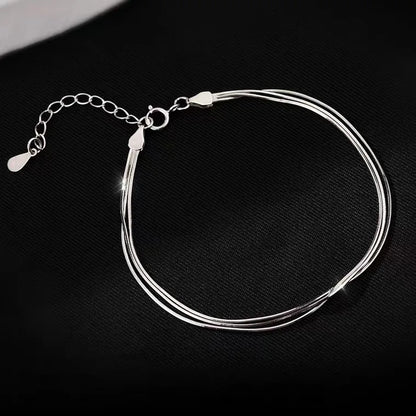 Fashion 925 Sterling Silver Bracelets for Women Simple