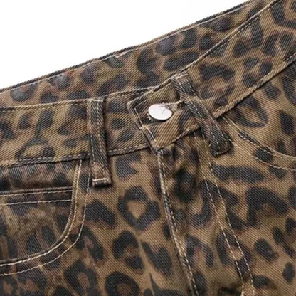 Savannah Leopard Straight Jeans