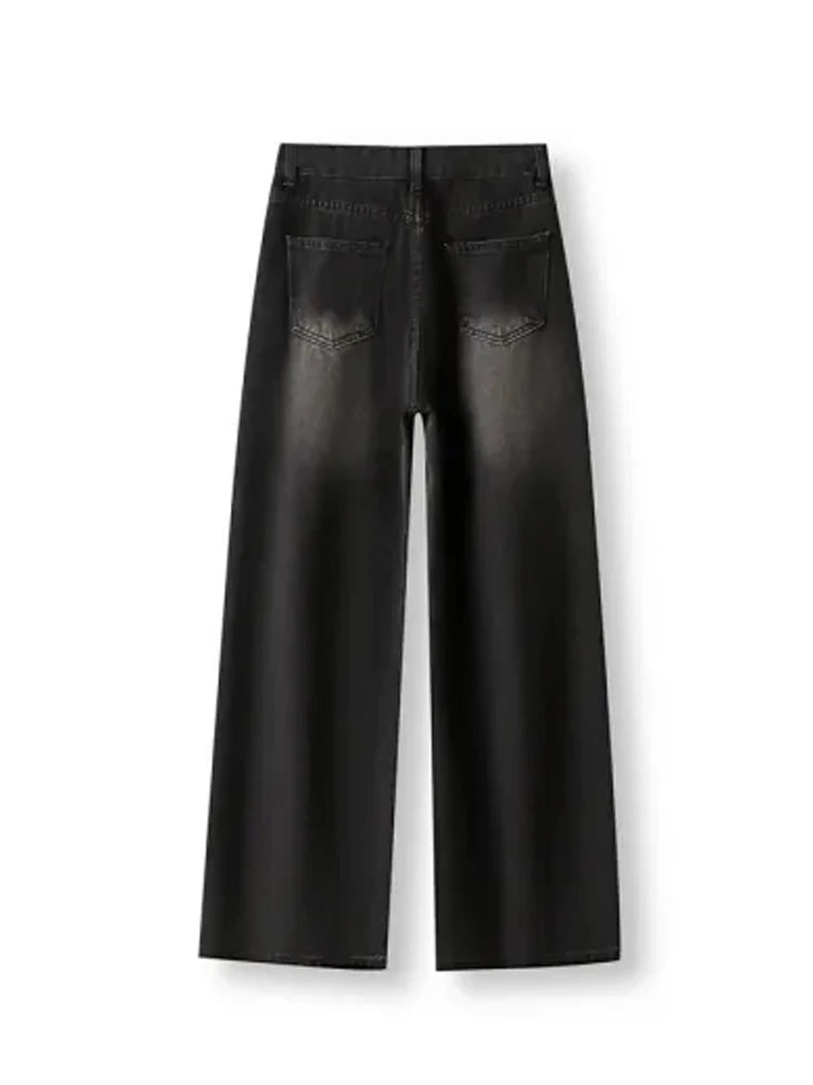 Sculpted Silhouette Wide‑Leg Jeans