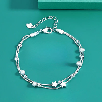 Fashion 925 Sterling Silver Bracelets for Women Simple