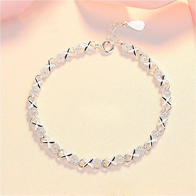 Fashion 925 Sterling Silver Bracelets for Women Simple