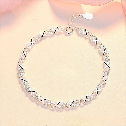 Fashion 925 Sterling Silver Bracelets for Women Simple