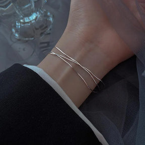 Fashion 925 Sterling Silver Bracelets for Women Simple