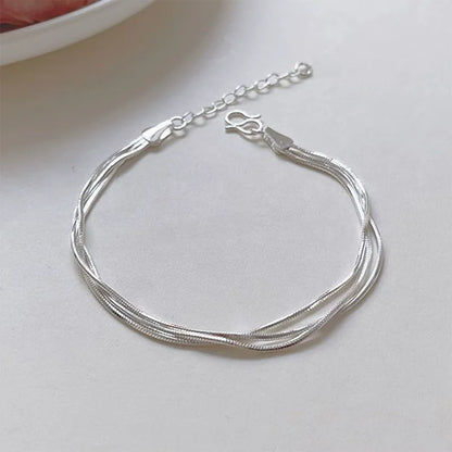 Fashion 925 Sterling Silver Bracelets for Women Simple