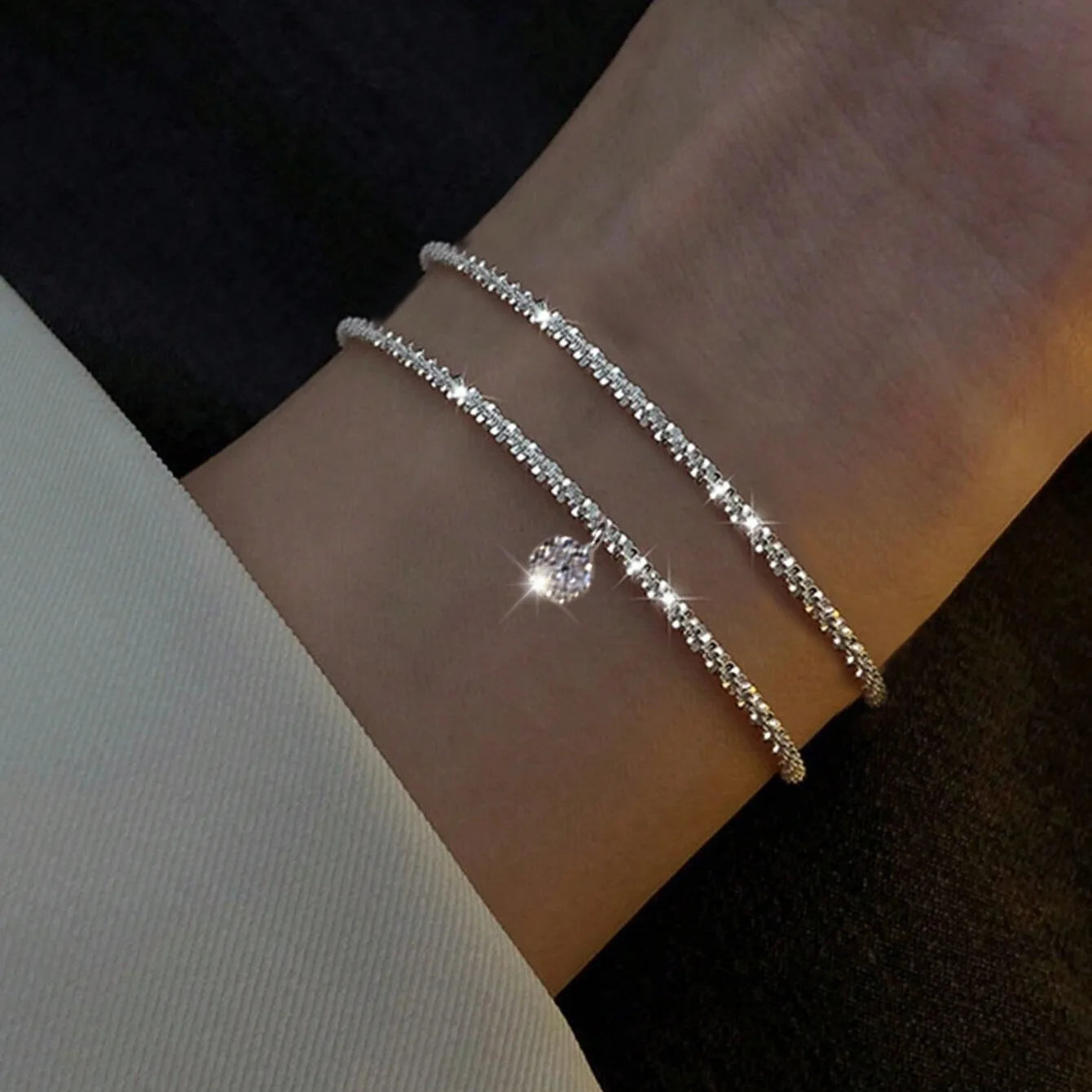 Fashion 925 Sterling Silver Bracelets for Women Simple