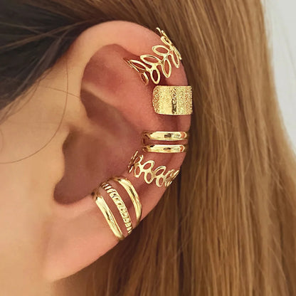 PetalArc™ 5-Piece Ear Cuff & Hoop Set