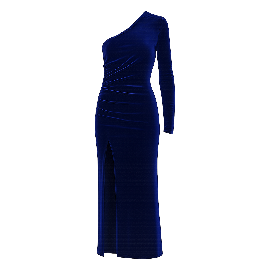 VelourSculpt™ One-Shoulder Gown