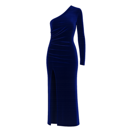 VelourSculpt™ One-Shoulder Gown