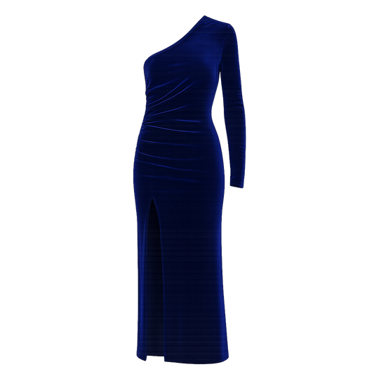 VelourSculpt™ One-Shoulder Gown