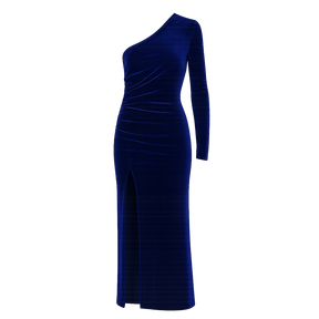 VelourSculpt™ One-Shoulder Gown