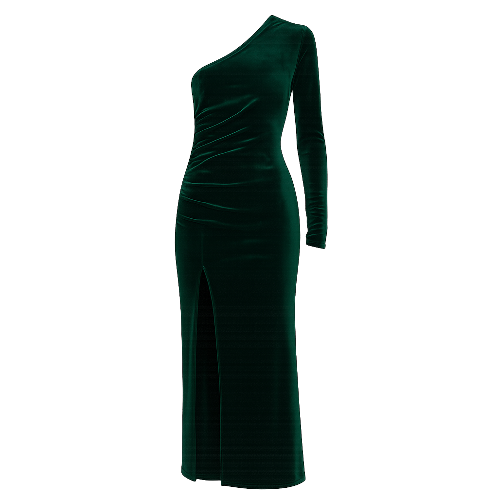 VelourSculpt™ One-Shoulder Gown