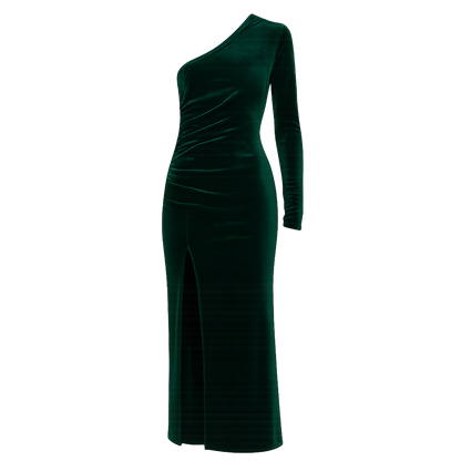 VelourSculpt™ One-Shoulder Gown