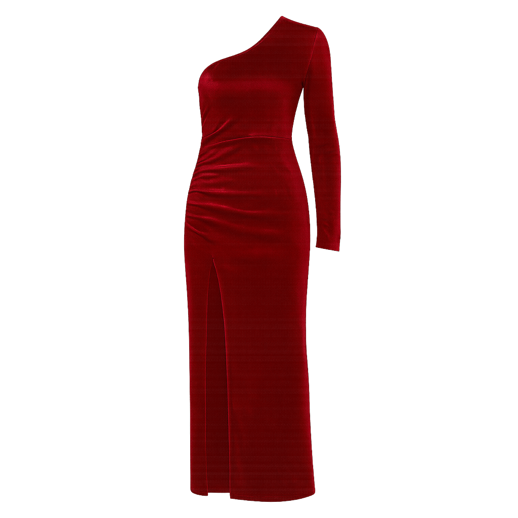 VelourSculpt™ One-Shoulder Gown